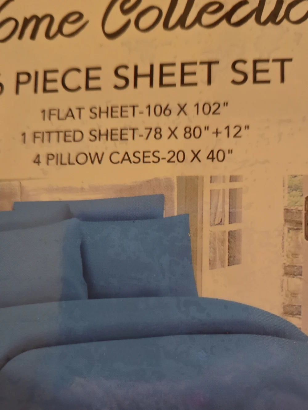 NWT Home Collection King Sheet Set - Light Blue Six Piece Set